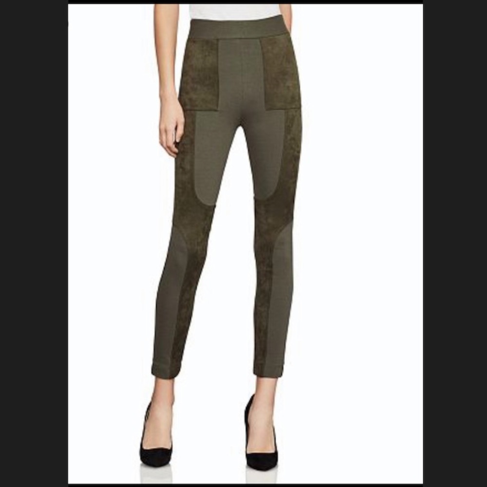 Bcbg Faux - Suede- Trim leggings